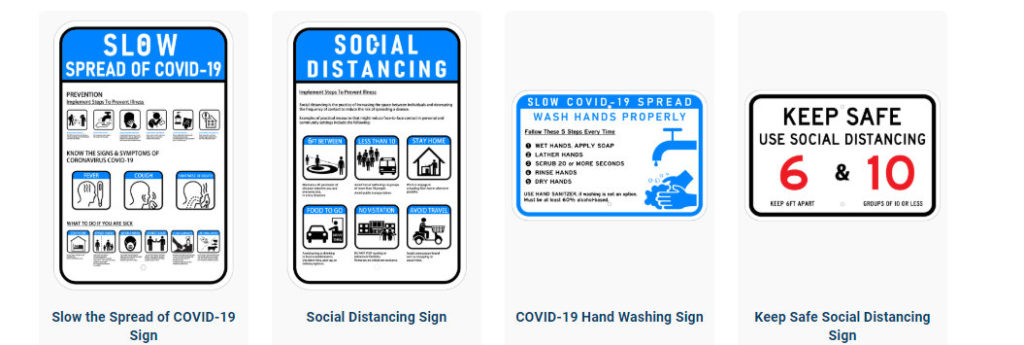 COVID 19 Social Distancing Signs in Westchester County NY