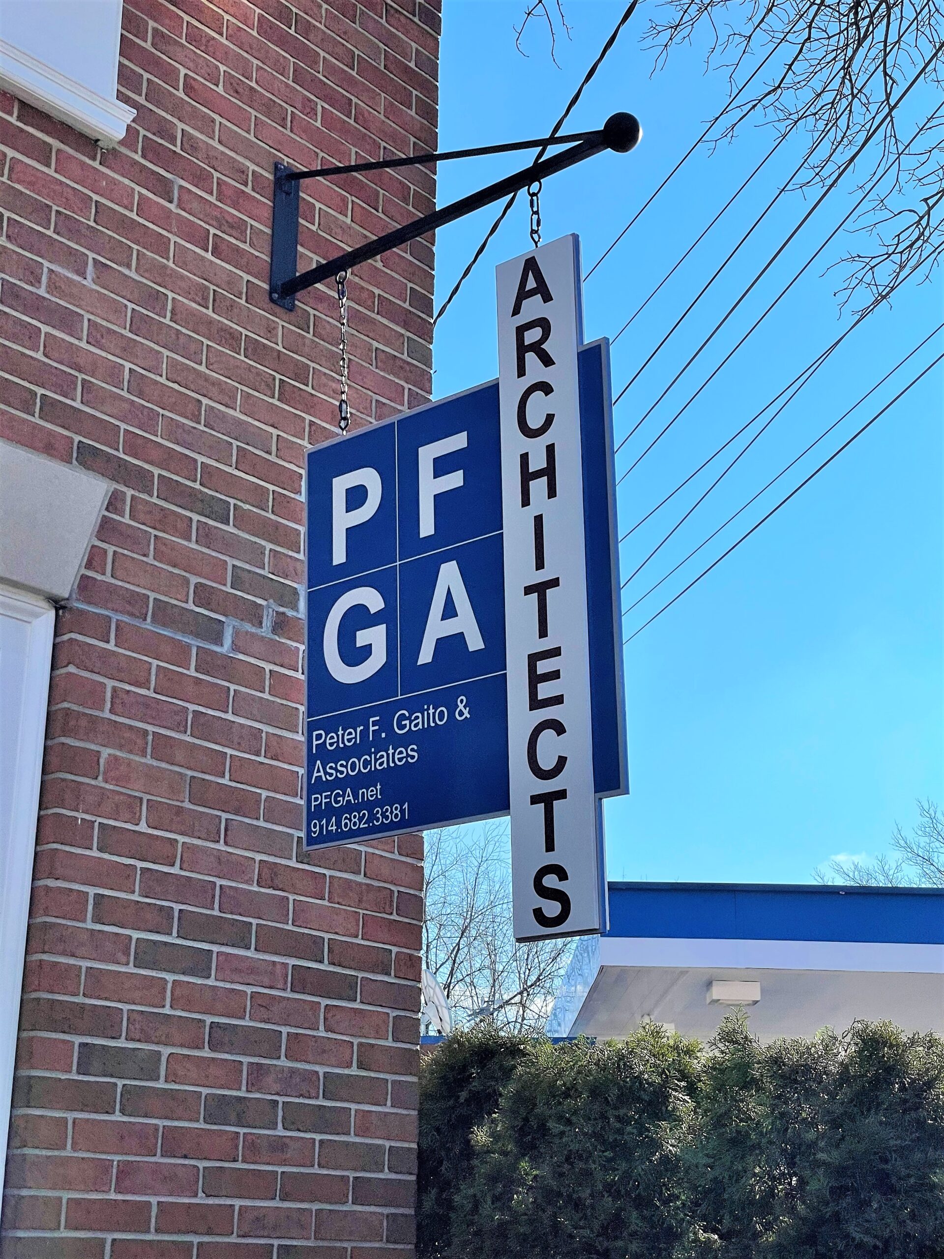 PFGA Architectural Firm Adds Building Blade Sign in White Plains NY