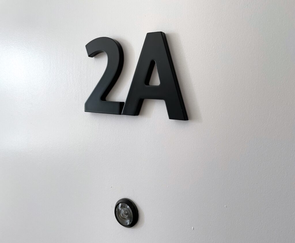 Apartment Door Numbers and Letters in Westchester County NY